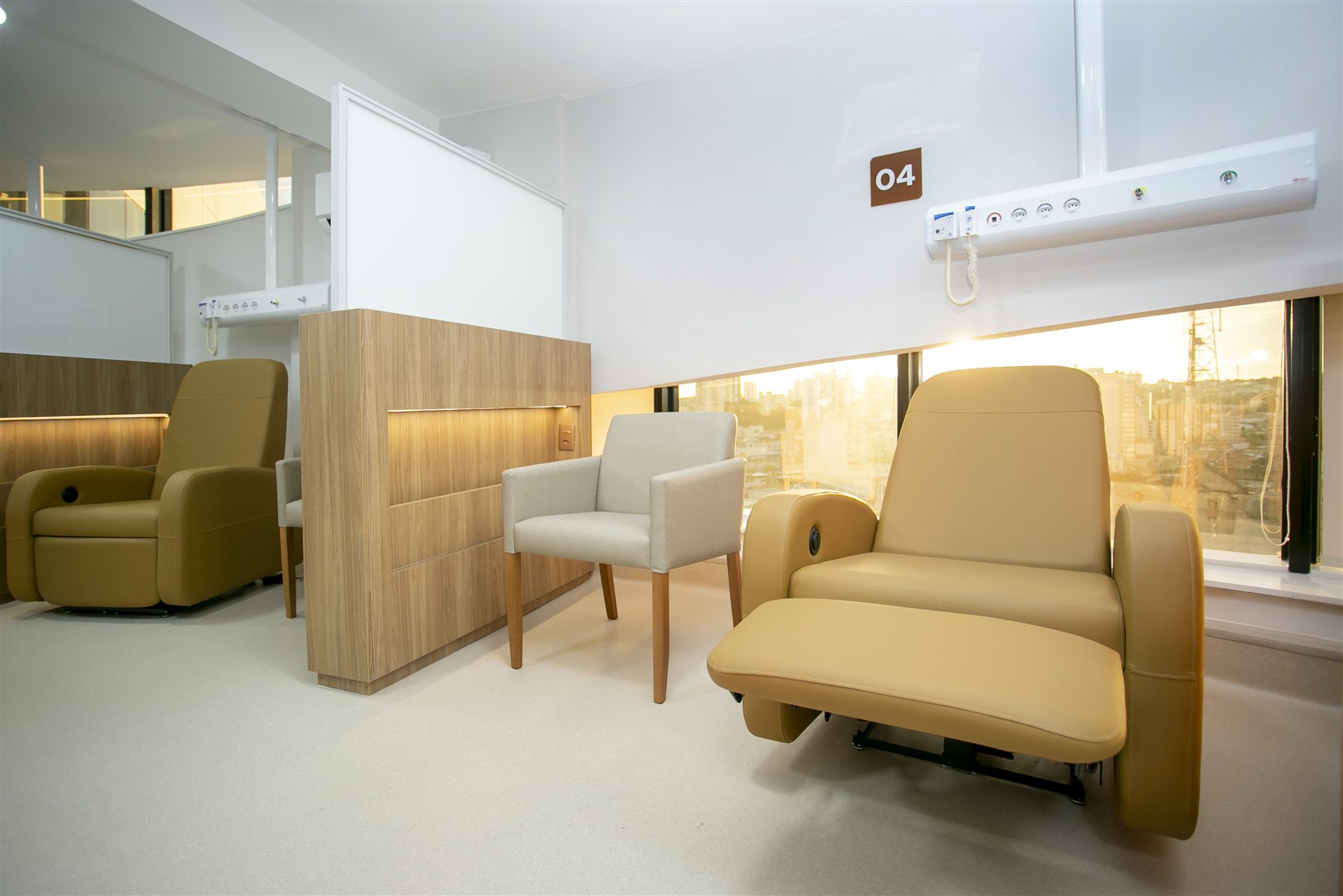 Sala de infusão do Centro de Oncologia